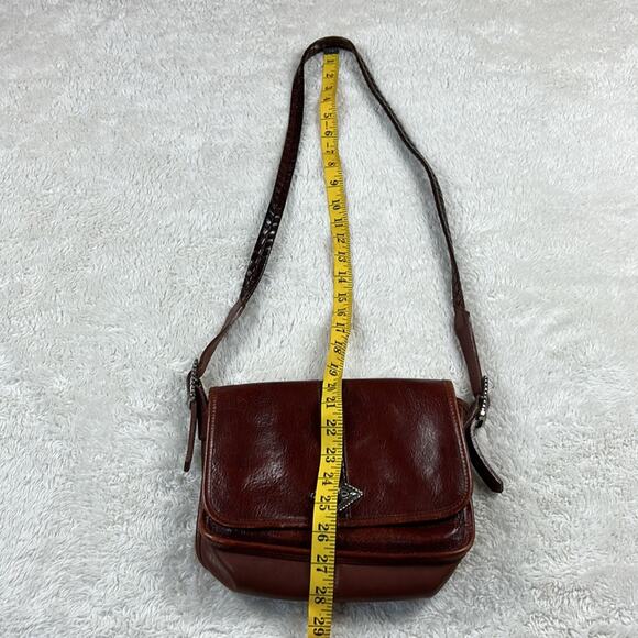 Brighton Collection Leather woven strap fold over  crossbody shoulder bag - Picture 4 of 10